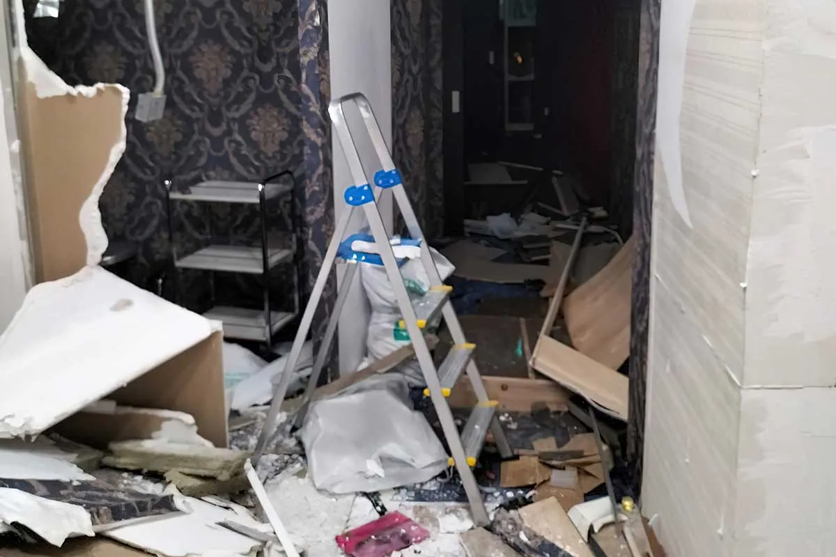 Wall hacking and debris clearance